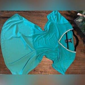 Premise Turquoise Top with Sparkling Trim